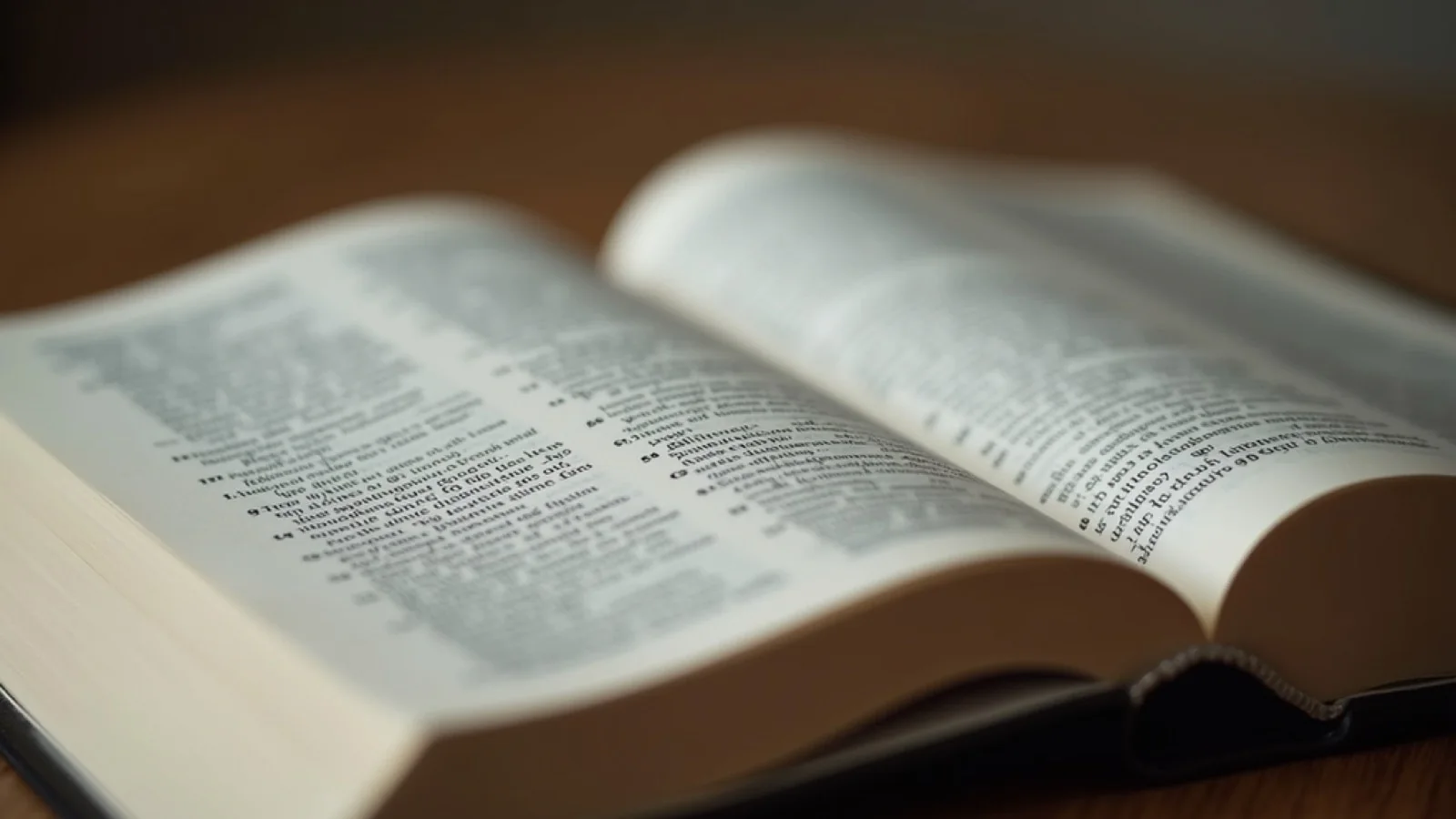 Close-up view of an open Bible with a highlighted verse