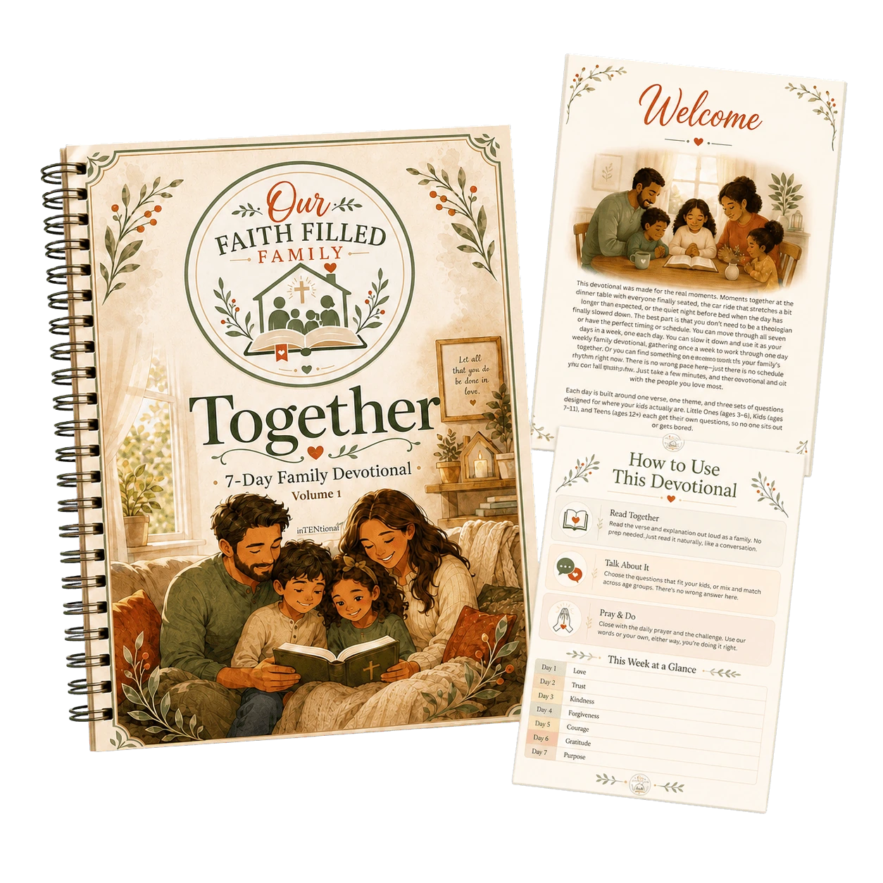 Together seven-day family devotional and real sample pages